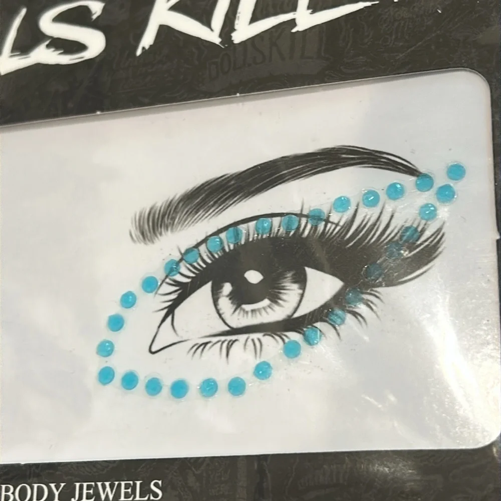 Dolls Kill Face & Body Jewels blue cat eye stickers new